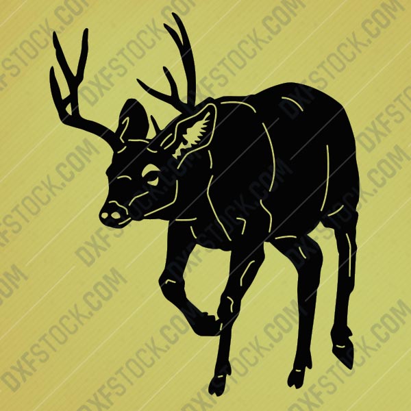 Deer Hoof Print vector .eps, .svg, .dxf & 1 .png Vinyl Cutter Ready,  T-Shirt, CNC clipart graphic 0065