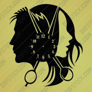 dxfstockcom-cnc-hair-salon-clock-design-1