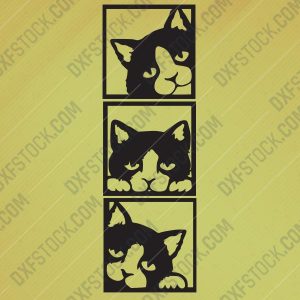 Wall Decor Cats Design file - EPS AI SVG DXF CDR REF00138