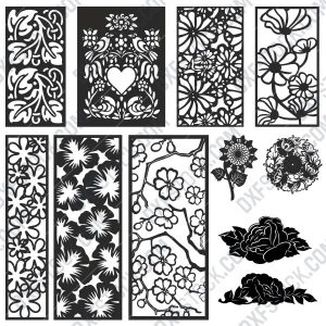 Pack Flowers design files - DXF EPS AI SVG PDF CDR