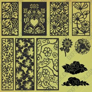 Pack Flowers design files - DXF EPS AI SVG PDF CDR