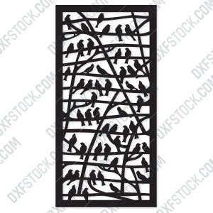 Partition With Birds Pattern Design files - EPS AI SVG DXF CDR R00145