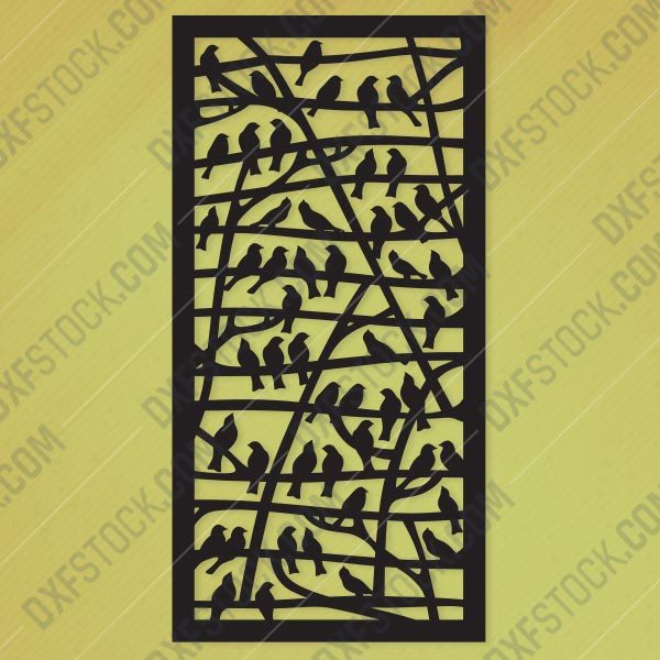 Partition With Birds Pattern Design files - EPS AI SVG DXF CDR R00145