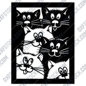 Lovely cats Design file - SVG DXF EPS AI CDR