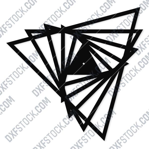 Triangle clock Design files - DXF SVG CDR EPS AI