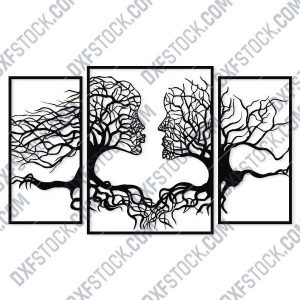 Wall art Vectors - Abstract Kiss Tree - SVG DXF EPS AI CDR