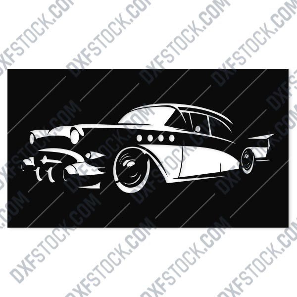 Vintage Classic Car Wall Art Design file - EPS AI SVG DXF CDR