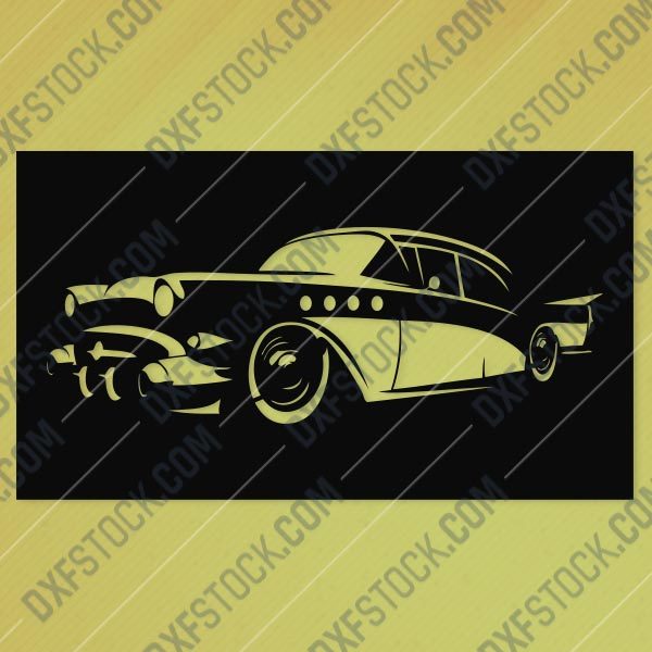 Vintage Classic Car Wall Art Design file - EPS AI SVG DXF CDR