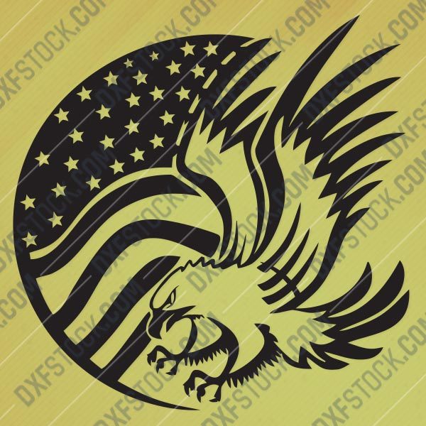 American Eagle Flag Design files - DXF SVG EPS AI CDR