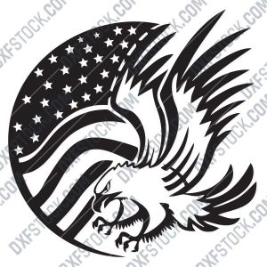 American Eagle Flag Design files - DXF SVG EPS AI CDR