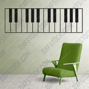 Piano Wall Art Keyboard Vector Design file - DXF SVG EPS AI CDR