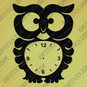 Owl Wall Clock Design file - DXF SVG EPS AI CDR