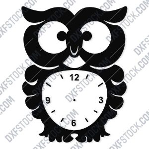 Owl Wall Clock Design file - DXF SVG EPS AI CDR