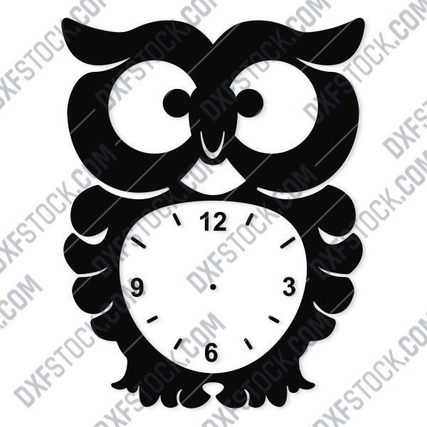 Owl Wall Clock Design file - DXF SVG EPS AI CDR