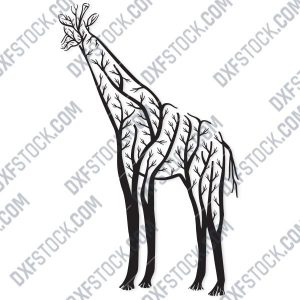 Giraffe Tree Art Vector Design file - EPS AI SVG DXF CDR