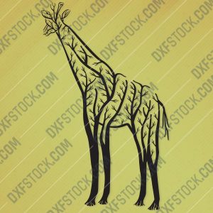 Giraffe Tree Art Vector Design file - EPS AI SVG DXF CDR