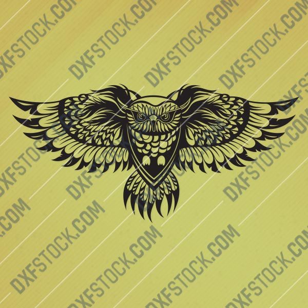 OWL Wall Art Vector Design files - DXF SVG EPS AI CDR