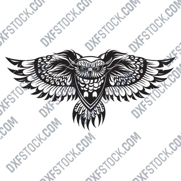 OWL Wall Art Vector Design files - DXF SVG EPS AI CDR