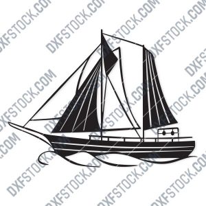 Sailboat Modern Steel Wall Art Vector Design file - DXF SVG EPS AI CDR