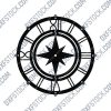 Compass Wall Clock Sailor Design file - DXF SVG EPS AI CDR