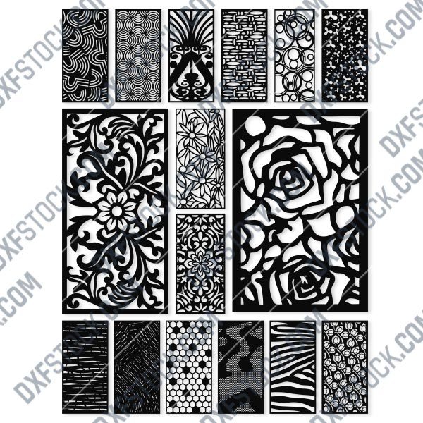 Panel DXF File For CNC PLASMA ROUTER Laser Cut Vector DXF CDR Files 