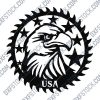 Patriotic Saw Blade Scroll Saw USA Flag American Vector Design files - DXF SVG EPS AI CDR