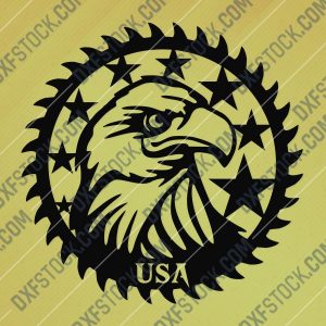 Patriotic Saw Blade Scroll Saw USA Flag American Vector Design files - DXF SVG EPS AI CDR
