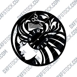 Hair Salon Wall Clock Beauty Salon Wall Art Decor Design file - DXF SVG EPS AI CDR