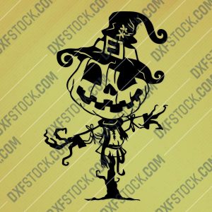 Pumpkin Scarecrow Art Vector Design file - DXF SVG EPS AI CDR