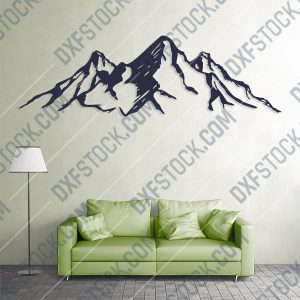 Mountains wall art Vector Design files - DXF SVG EPS AI CDR