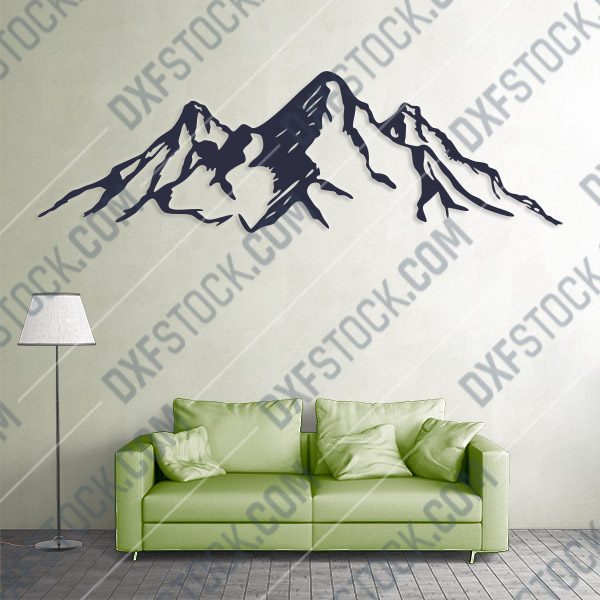 Mountains wall art Vector Design files - DXF SVG EPS AI CDR