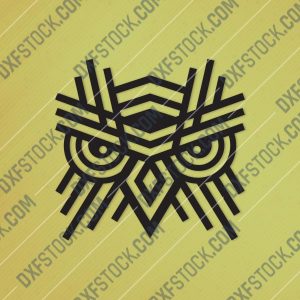 OWL Geometric Wall Art Design files - DXF SVG EPS AI CDR