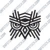 OWL Geometric Wall Art Design files - DXF SVG EPS AI CDR