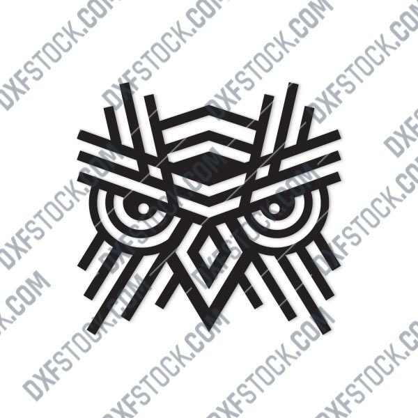 OWL Geometric Wall Art Design files - DXF SVG EPS AI CDR
