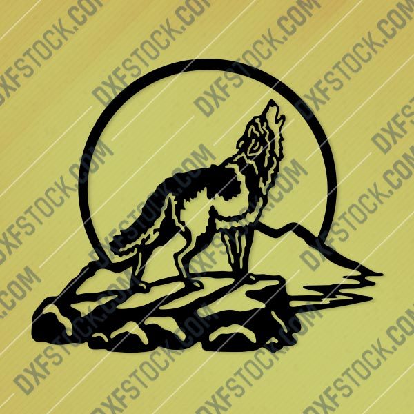 Wolf Art Vector Design file - DXF SVG EPS AI CDR