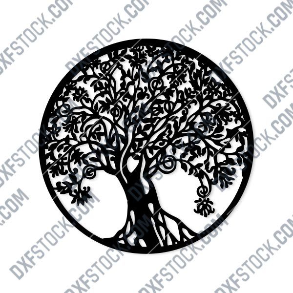Tree Art Design files - DXF SVG CDR EPS AI - P199