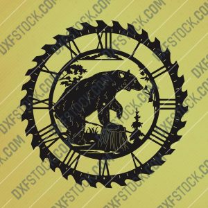 Bear wall clock Vector Design file - DXF SVG EPS AI CDR