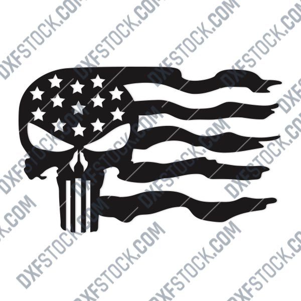 Patriotic USA Flag American Vector Design files - DXF SVG EPS AI CDR