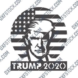 Donald Trump 2020, Keep America Great - DXF SVG EPS AI CDR