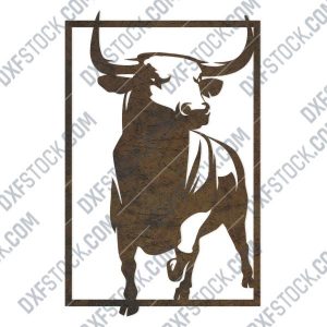 Bull panel design files - DXF SVG EPS AI CDR