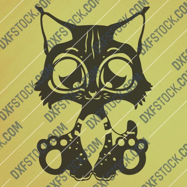 Cute cat design files – DXF SVG EPS AI CDR