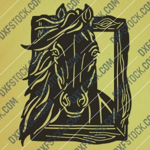 Horse face vector design files – DXF SVG EPS AI CDR