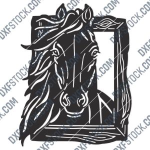 Horse face vector design files – DXF SVG EPS AI CDR