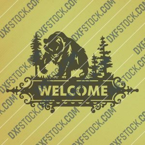 Welcome bear design files - SVG DXF EPS AI CDR