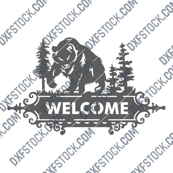 Welcome bear design files - SVG DXF EPS AI CDR