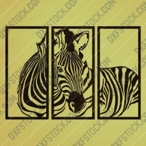 Zebra wall decoration design files - DXF SVG EPS AI CDR