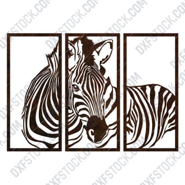 Zebra wall decoration design files - DXF SVG EPS AI CDR