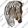 Zebra mother and child vector decoration design files - DXF SVG EPS AI CDR