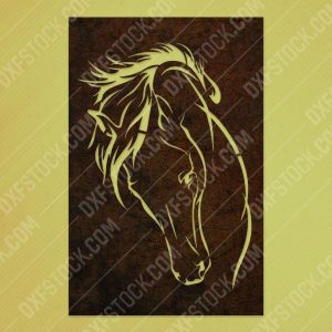 Horse face vector design files - DXF SVG EPS AI CDR