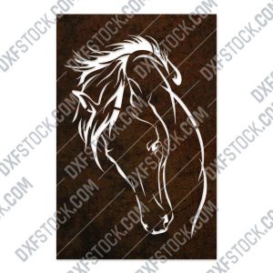 Horse face vector design files - DXF SVG EPS AI CDR